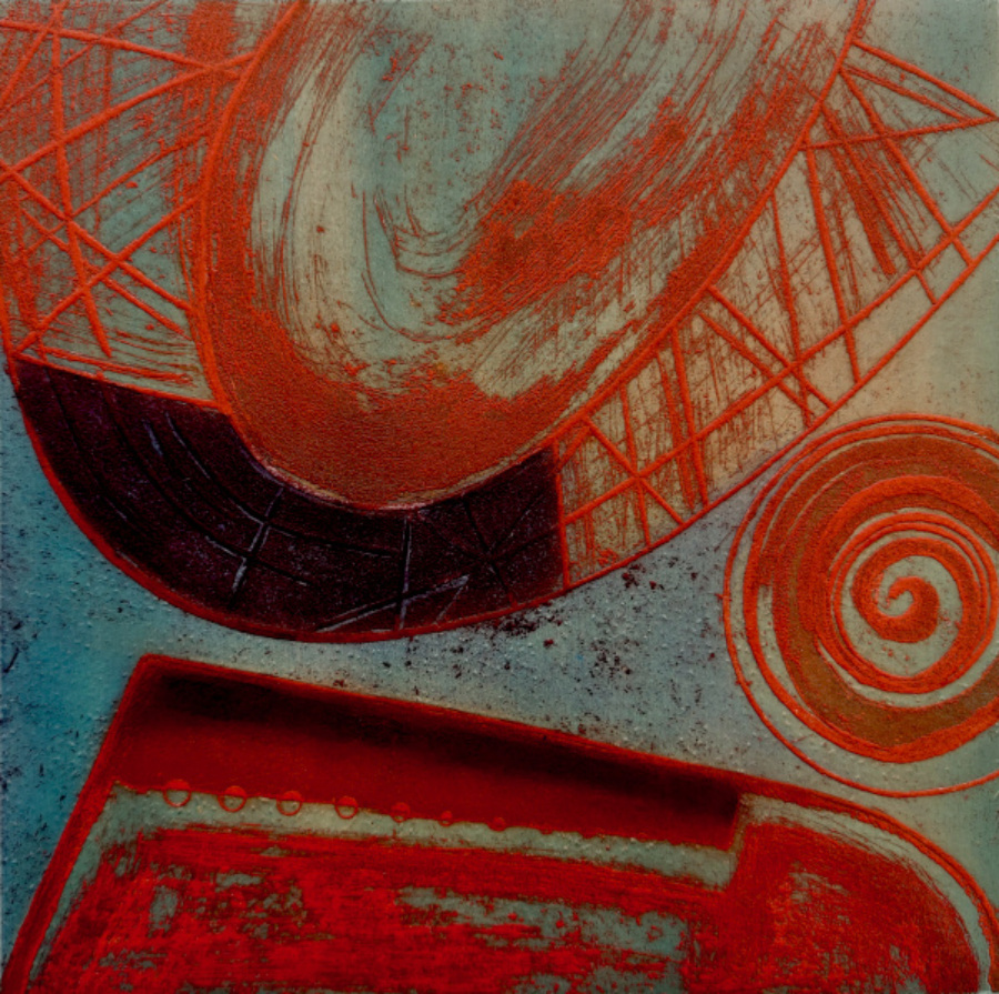 viscosity etching of an abstract image