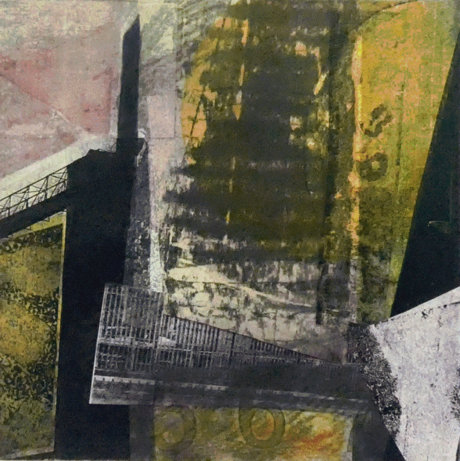 Hand Made Collage mounted on a wooden panel