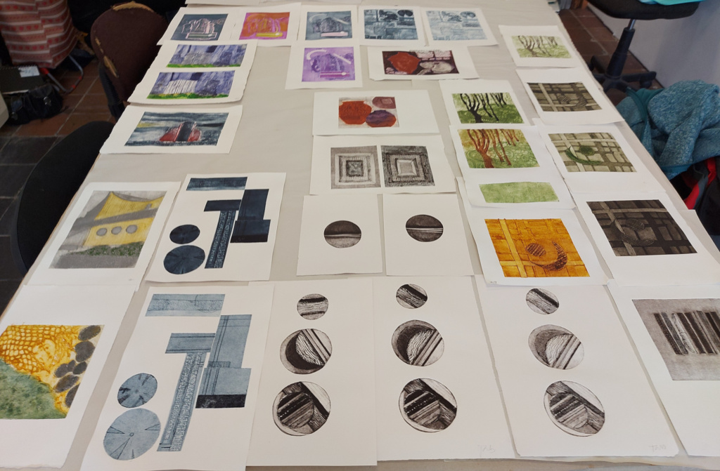 Collagraph course print display