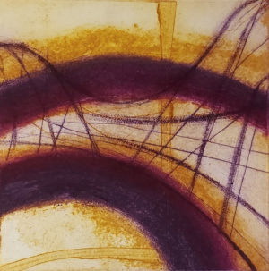 Collagraph image inspired by the circus