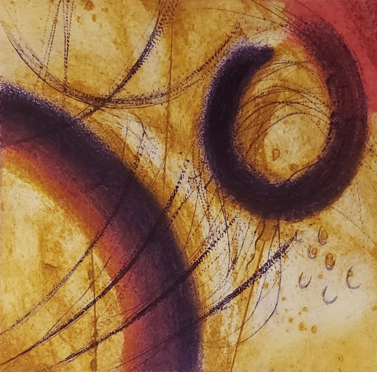 Collagraph image inspired by the circus