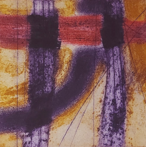Collagraph image inspired by the circus